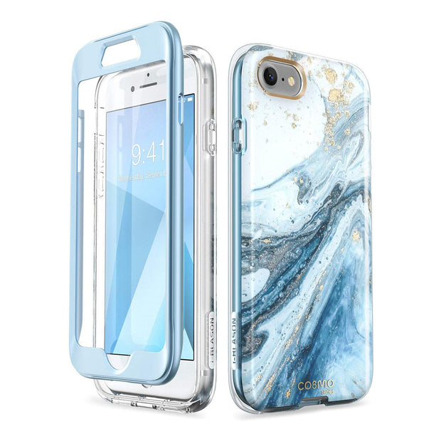 iPhone SE Cosmo Case-Marble Blue