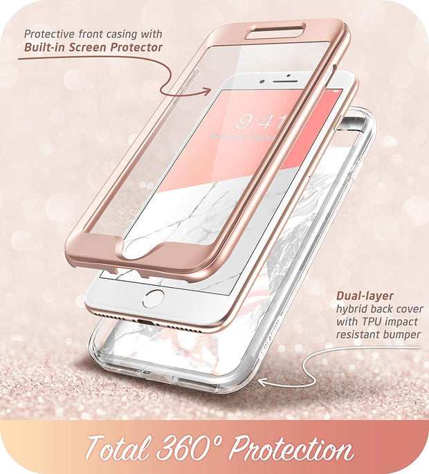 iPhone 8 Plus, 7 Plus Cosmo Case-Marble Pink