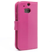 HTC One (M8) Leather Book Case-Pink