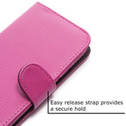 HTC One (M8) Leather Book Case-Pink