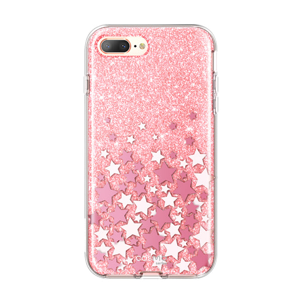 Custodia IPhone SE/7/8 Plus Con Cinturino In Tinta Marmo Glitterato - Catena Rimovibile