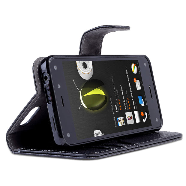 Amazon Fire Leather Book Case-Black