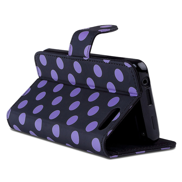 Amazon Fire Leather Book Case-Purple/Black