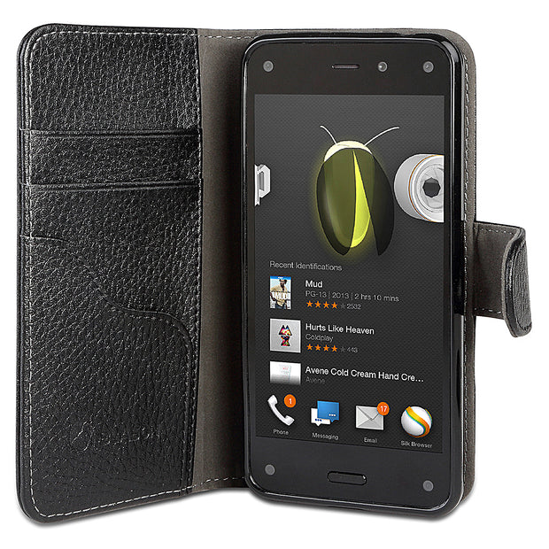 Amazon Fire Leather Book Case-Black