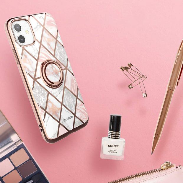 iPhone 11 Cosmo Snap Case-Marble Pink