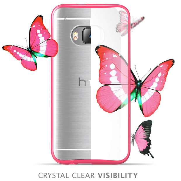 HTC One (M9) Halo Case-Clear/Pink