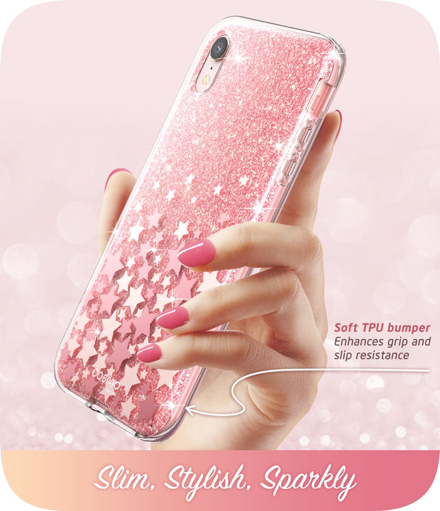 iPhone XR Cosmo Case-Glitter Pink