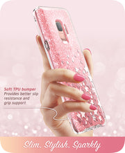 Galaxy S9 Cosmo Case - Glitter Pink