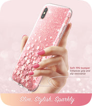 iPhone XS Max Cosmo Case-Glitter Pink