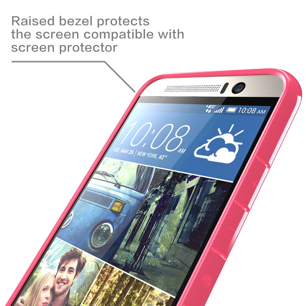 HTC One (M9) Halo Case-Clear/Pink