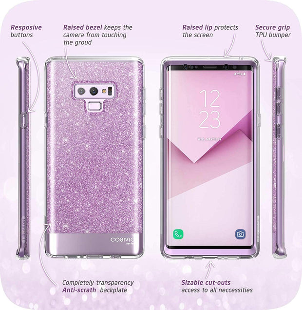 Galaxy Note9 Cosmo Case - Glitter Purple