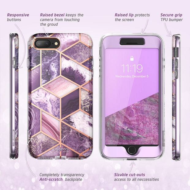 iPhone 8 Plus | 7 Plus Cosmo Case-Marble Purple