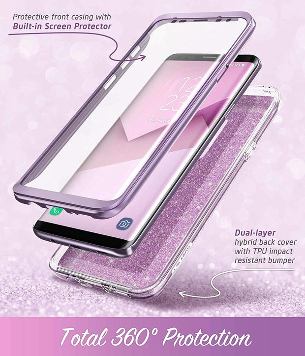 Samsung Galaxy S9 Plus Cosmo Case - Glitter Purple i-Blason