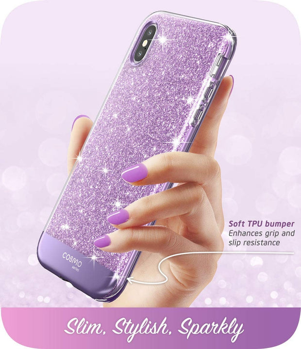 iPhone XS Max Cosmo Case-Glitter Purple