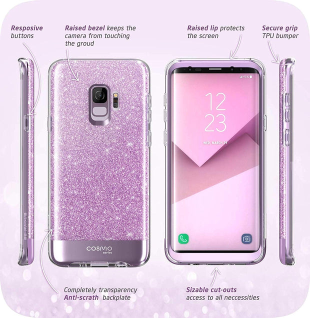 Galaxy S9 Cosmo Case - Glitter Purple