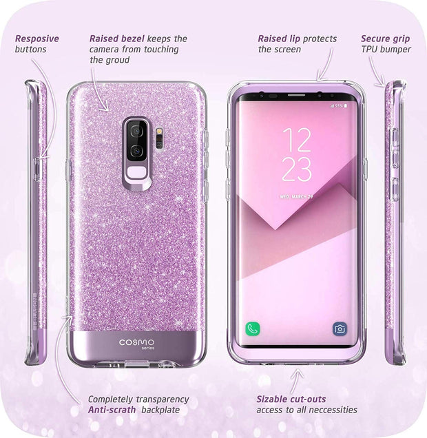 Samsung Galaxy S9 Plus Cosmo Case - Glitter Purple i-Blason