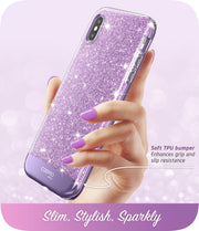 iPhone XS | X Cosmo Case-Glitter Purple