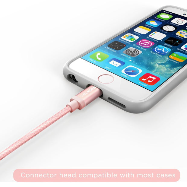 6ft Lightning Cable for Apple Devices - Rose Gold
