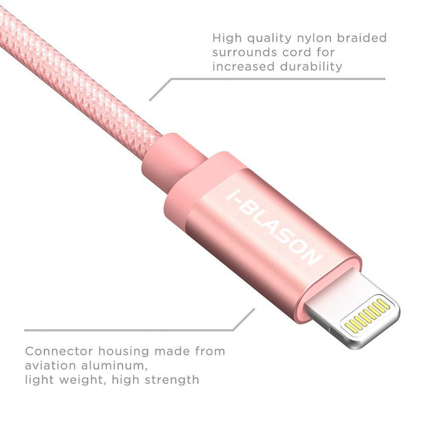 6ft Lightning Cable for Apple Devices - Rose Gold