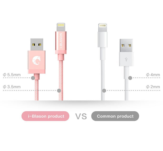 6ft Lightning Cable for Apple Devices - Rose Gold